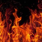 fire isolated over black background