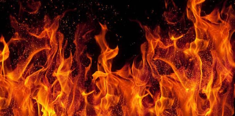 fire isolated over black background