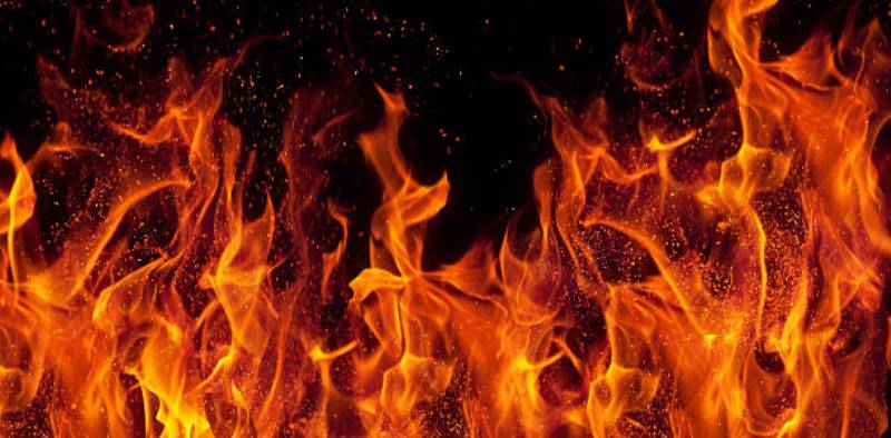 fire isolated over black background